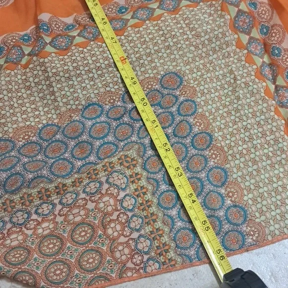 NWT Aakaa Medium LONG Two Layer Elegant Multicolor Maxi Dress - Picture 5 of 6